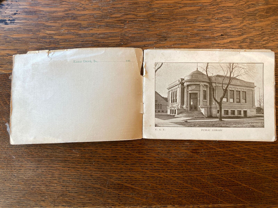 Antique Eagle Grove Iowa 1909 Souvenir Letter Postcard Booklet