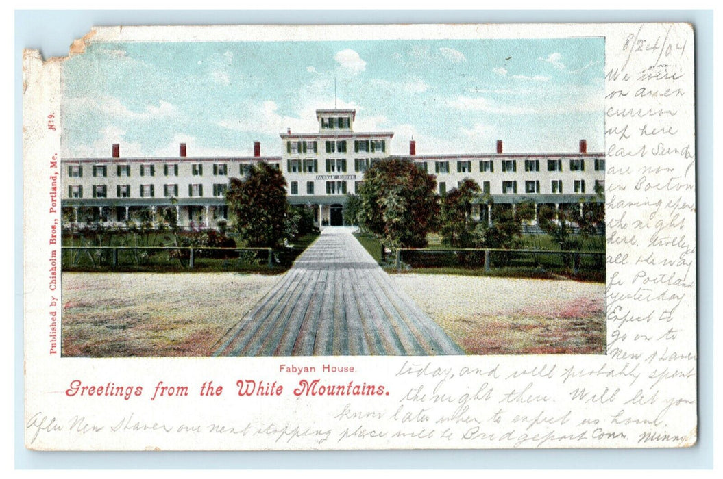 1904 Fabyan House Greetings From White Mountains New Hampshire Vintage Postcard