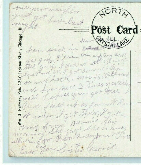 1915 Citizens State Bank Entrance Crystal Lake Illinois IL Antique Postcard