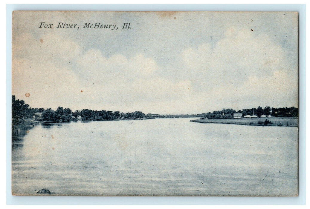 1909 Fox River McHenry Illinois IL Posted Antique Vintage Postcard