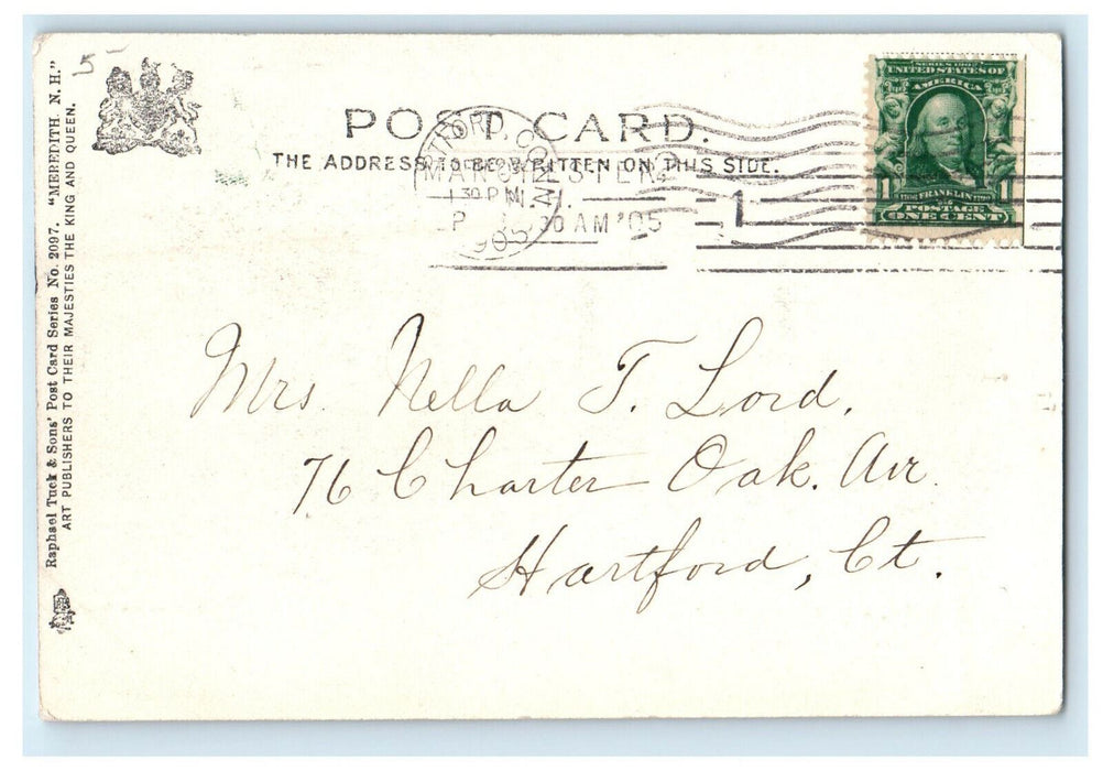 1905 Public Library Meredith New Hampshire NH Tuck Posted Postcard