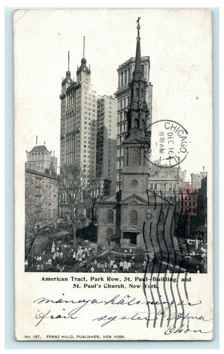 1902 American Tract St. Paul's Church New York Chicago Illinois Postcard