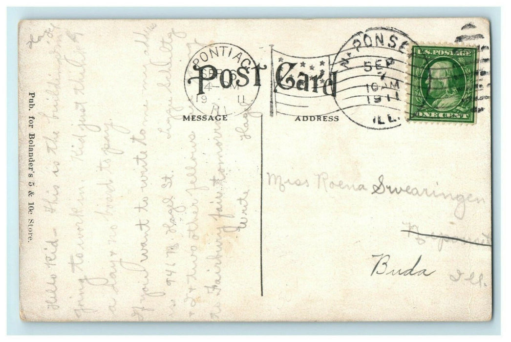 1911 Pontiac Illinois Shoe Factory Neponset Fairbury Fair Employee Postcard
