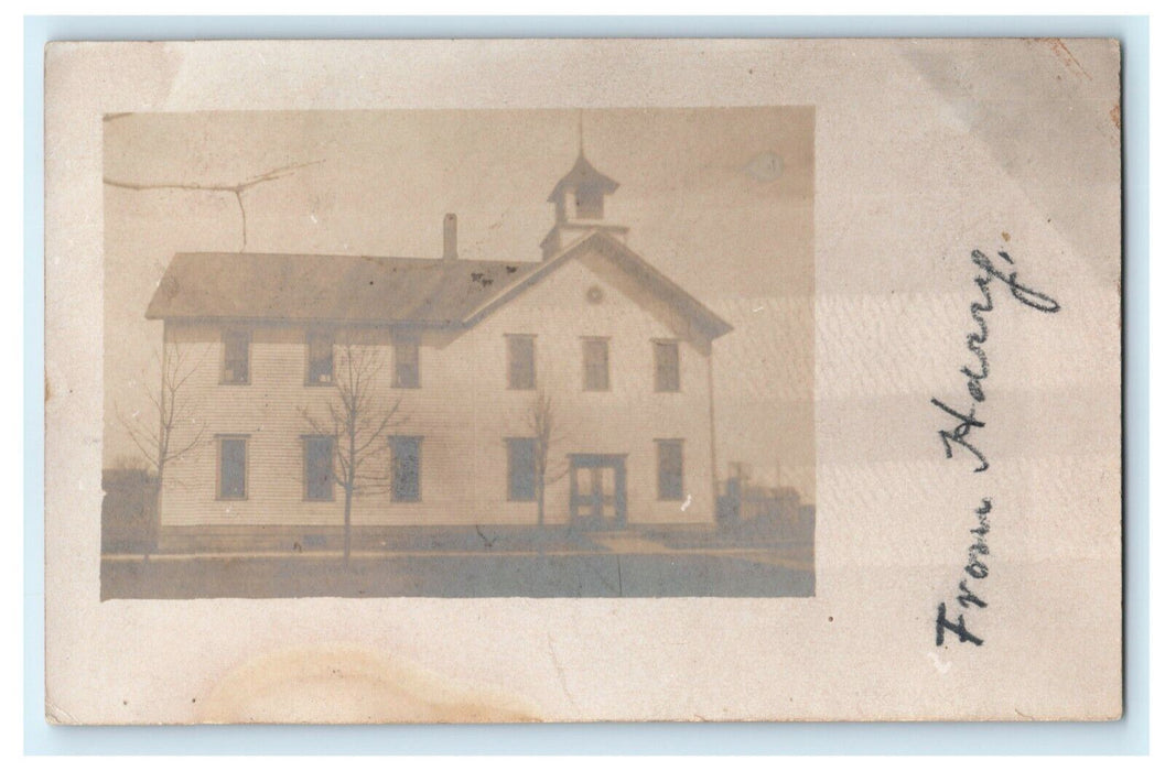 1907 Kempton Illinois IL School House Amateur RPPC Photo Antique Postcard
