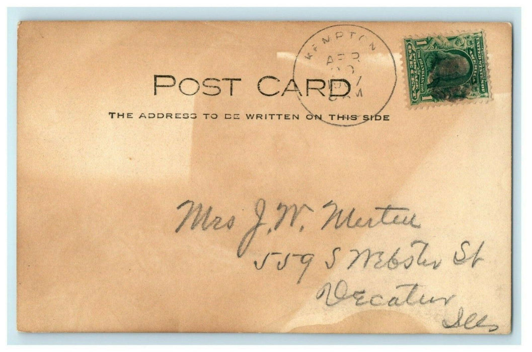 1907 Kempton Illinois IL School House Amateur RPPC Photo Antique Postcard