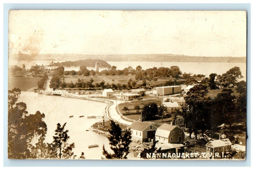 c1910's Bird's Eye View Of Nanaquaket TIV Rhode Island RI RPPC Photo Postcard