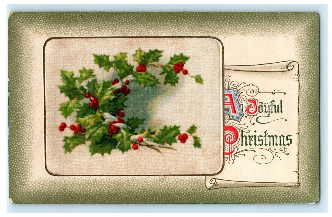 John Winsch Christmas Holly c1910 Antique Postcard