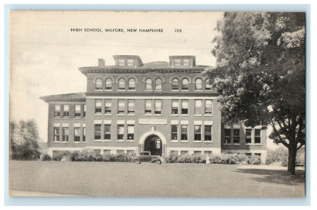 c1920s High School, Milford New Hampshire NH Unposted Antique Postcard