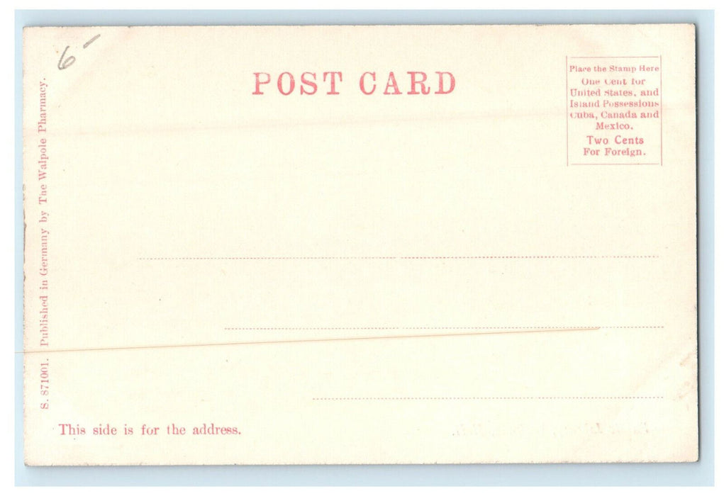 c1905s Public Library Walpole New Hampshire NH Antique Unposted Postcard