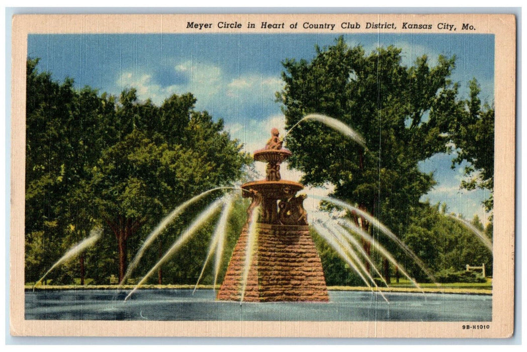 1959 Meyer Circle in Heart of Country Club District Kansas City MO Postcard