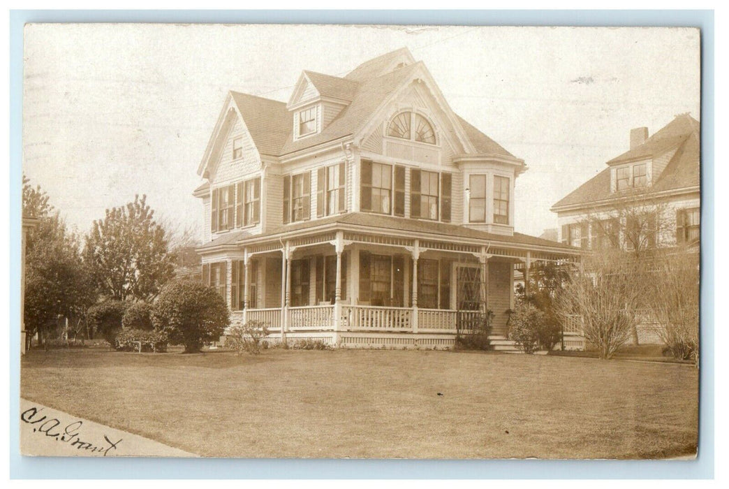 1908 House Mansion View Boston Massachusetts MA RPPC Photo Antique Postcard