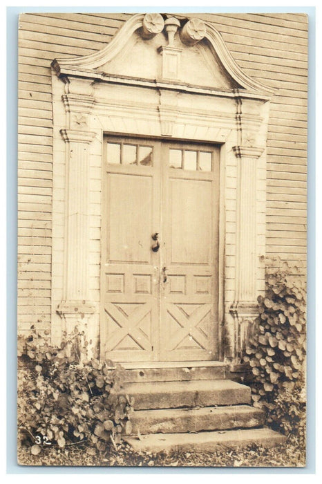 c1930's Deerfield MA, Front Door Parson Williams House RPPC Photo Postcard