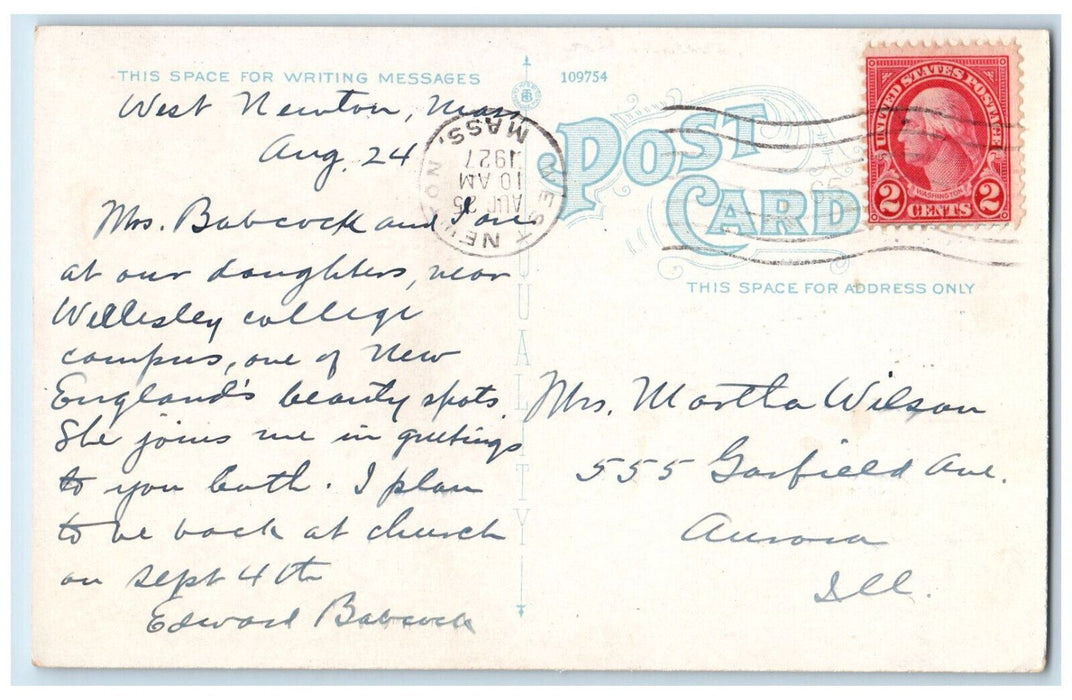 1927 Cazemore and Beebe Halls, Wellesley College, Massachusetts MA Postcard