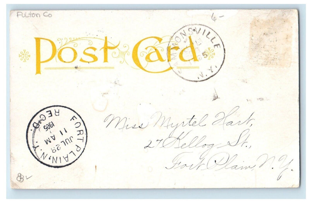 1905 Black Horse Tavern Johnstown Sammonsville New York Posted NY Postcard