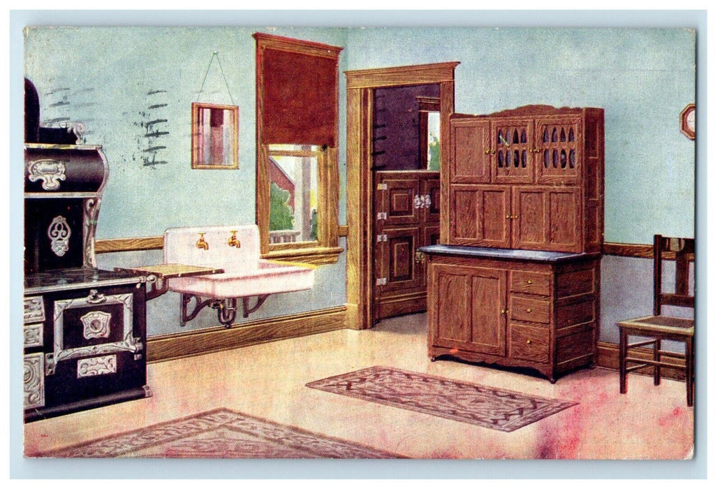 1912 Kobler & Miller Co. Kitchen Interior Stove Advertising Buffalo NY Postcard
