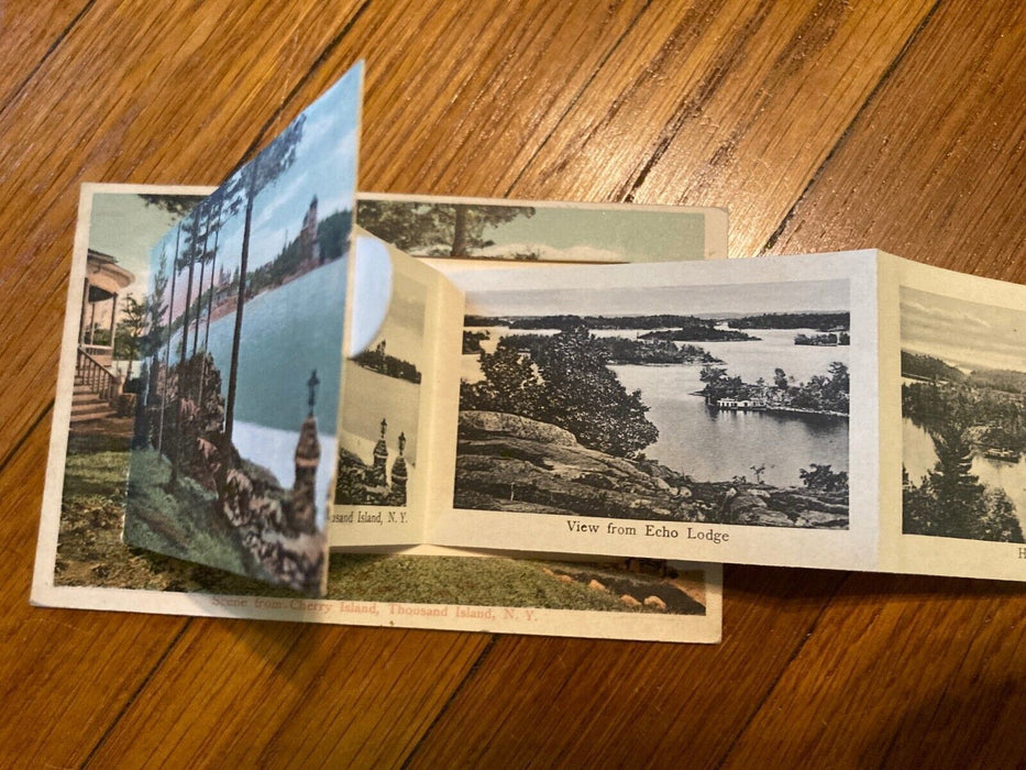 1909 Pull Out Cherry Island Thousand Island New York NY Fold Posted Postcard