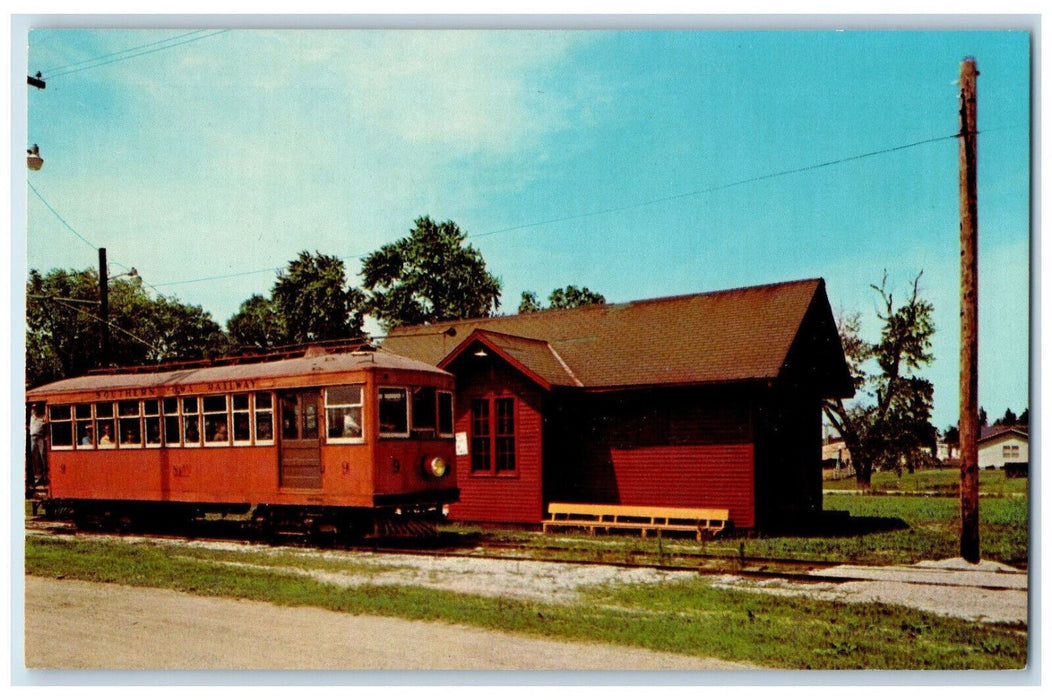 c1960's Trolley, Midwest Old Settlers & Threshers Mt. Pleasant Iowa IA Postcard