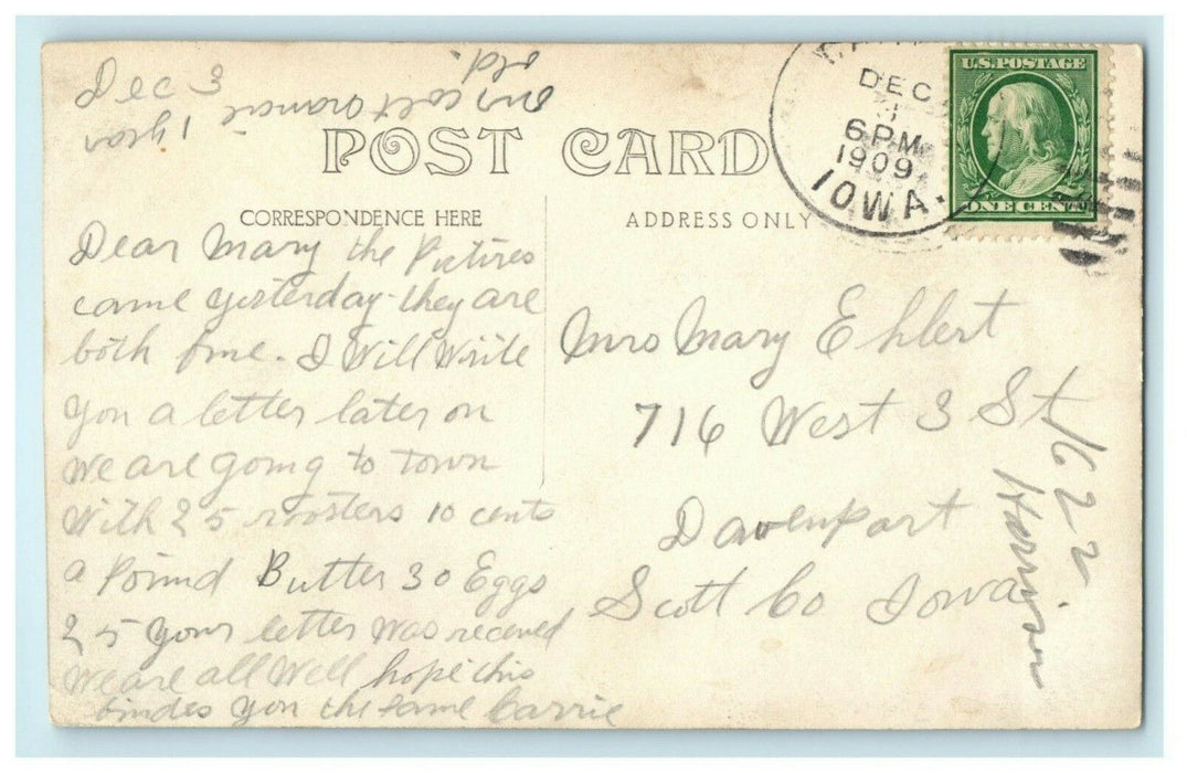 1909 Davenport Iowa IA Our Colt Horse Amateur RPPC Photo Antique Postcard
