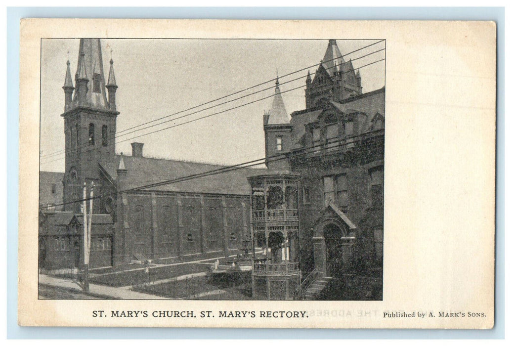 c1905s St. Mary's Church and Rectory Posted Antique Postcard