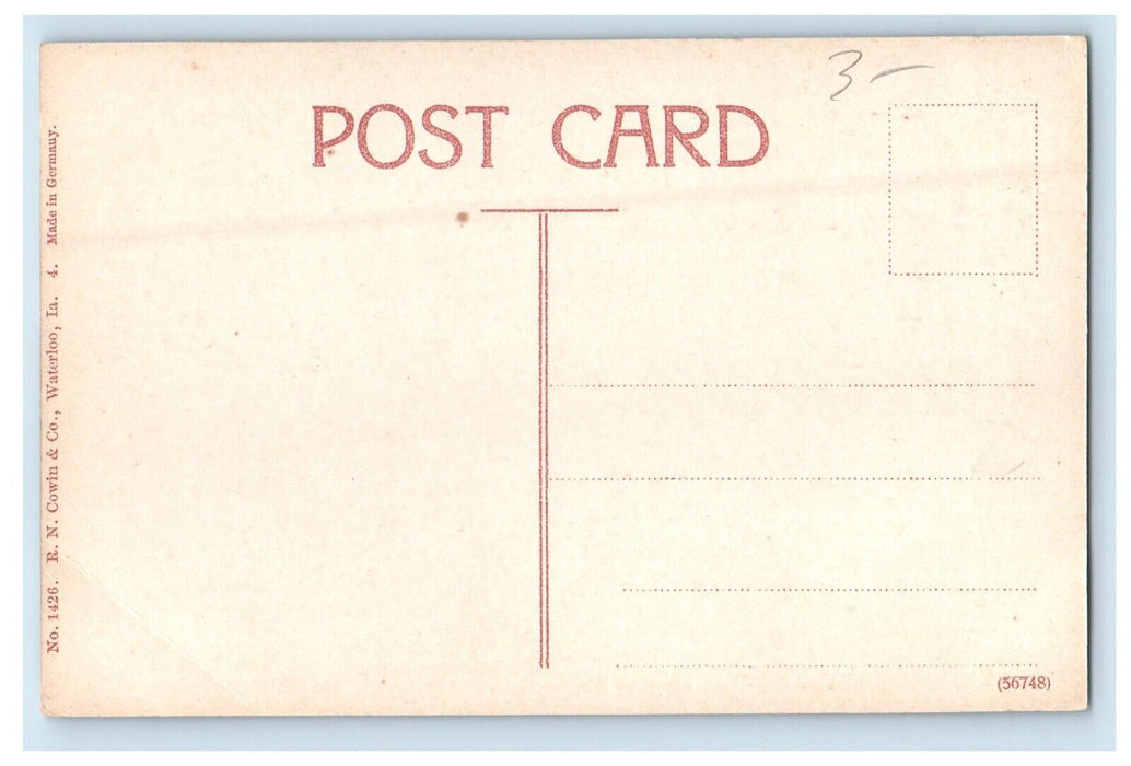 c1910's Melan Arch Bridge Trolley Train Waterloo Iowa IA Antique Postcard