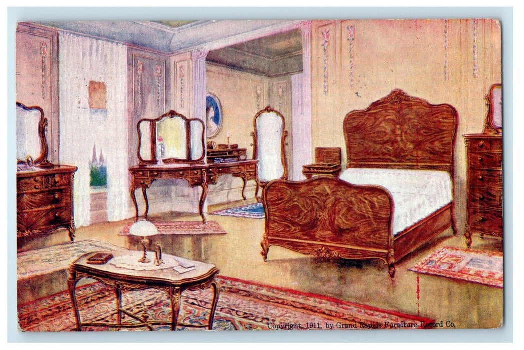 1913 Miller Furniture Co. Calendar Bedroom Advertising Tonawanda NY Postcard