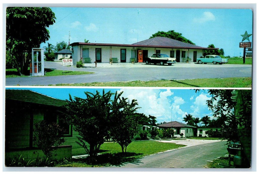 c1950's Multiview Starlings Motel Highway No. 27 South Bay FL Postcard