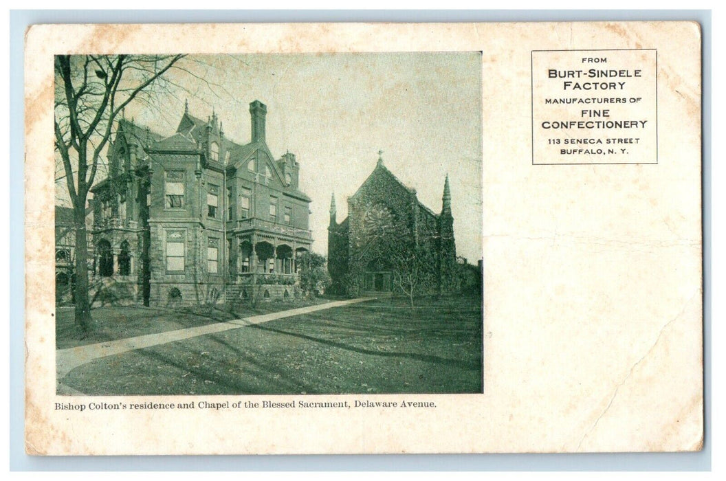 1908 Bishop Colton House Burt-Sindele Factory Advertising Buffalo NY Postcard