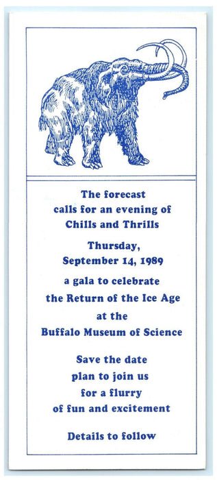 1989 Mammoth Buffalo Museum Science Ice Age Advertising Extended Postcard