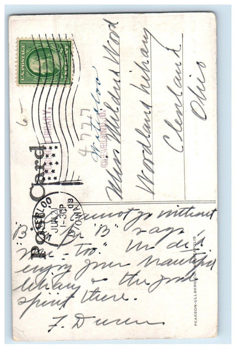 1909 West Side Library Building Waterloo Iowa IA Posted Antique Postcard