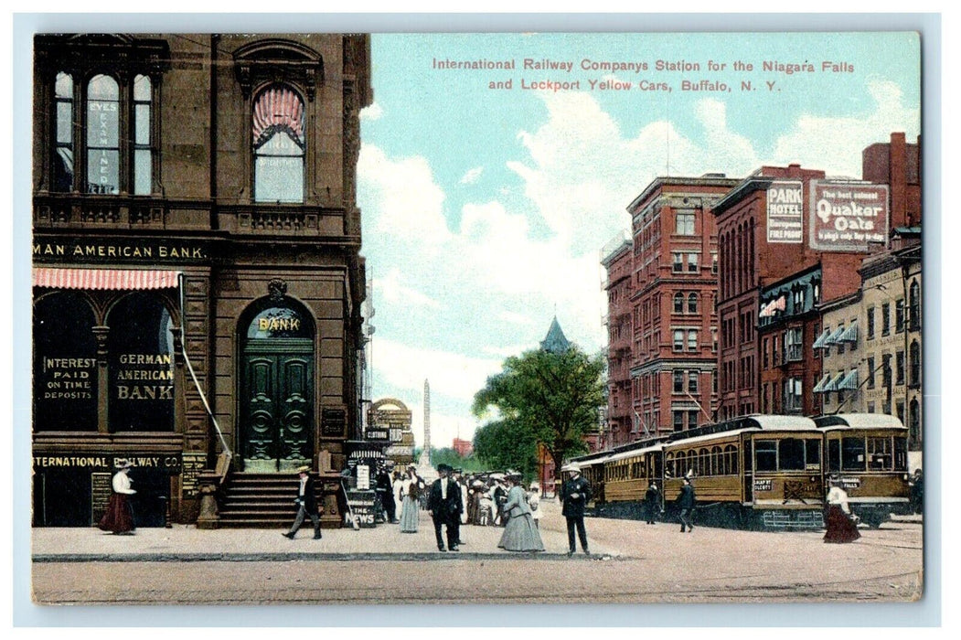 International Railway Companys Station Niagara Falls Trolley Buffalo NY Postcard