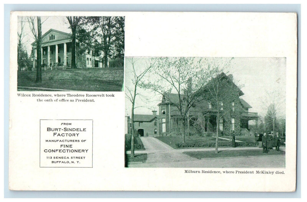 1908 Milburn Roosevelt Home Burt-Sindele Factory Advertising Buffalo NY Postcard