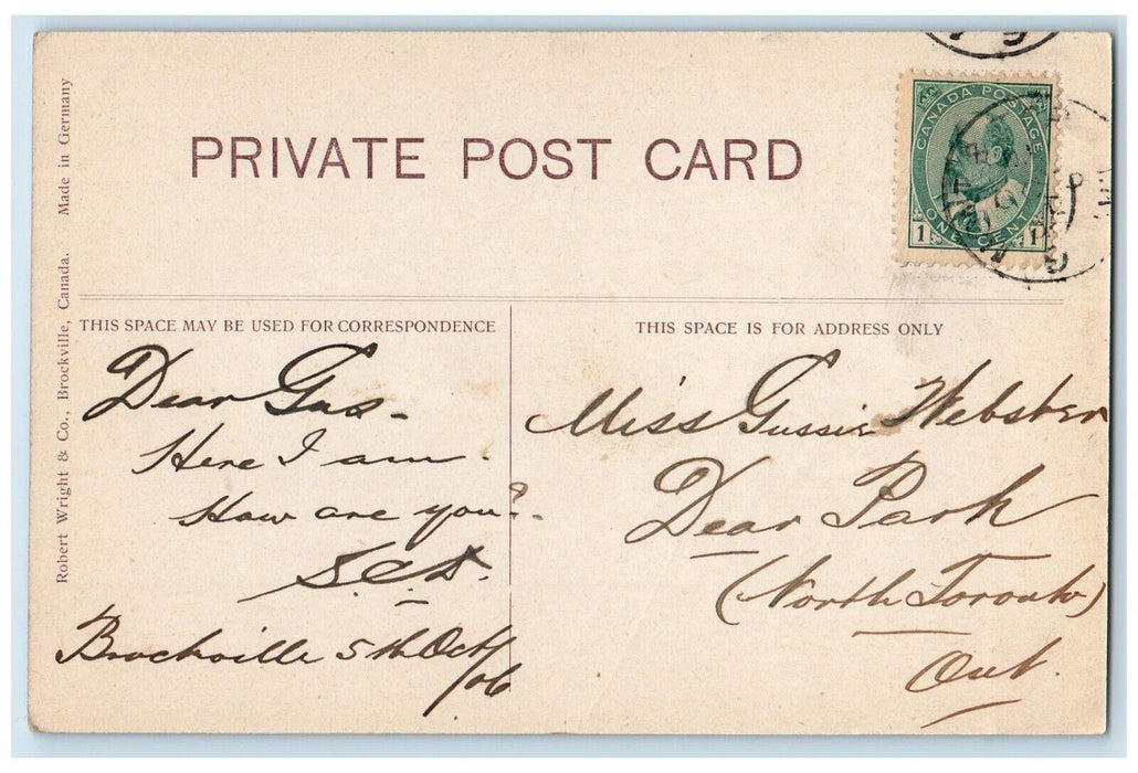 c1910 Steamboat, St. Lawrence River and 1000 islands Brockville Canada Postcard