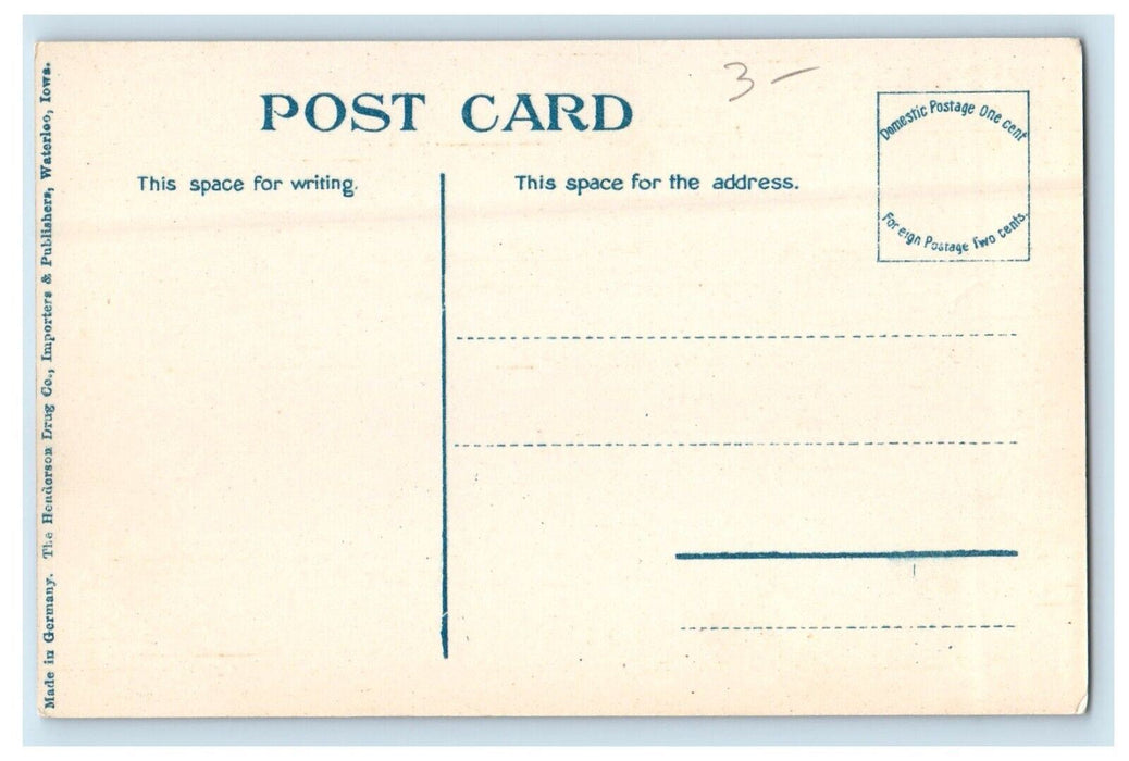 c1910's Court House Building Street View Waterloo Iowa IA Antique Postcard