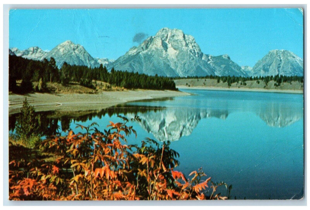 1973 Mt. Moran And Jackson Lake Autumn Grand Teton National Park WY Postcard