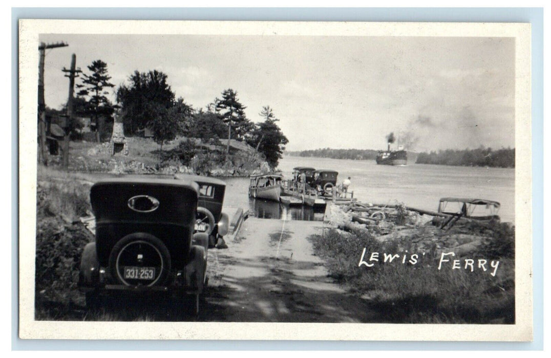 c1920's Lewis Ferry Fineview New York NY Steamer River RPPC Photo Postcard