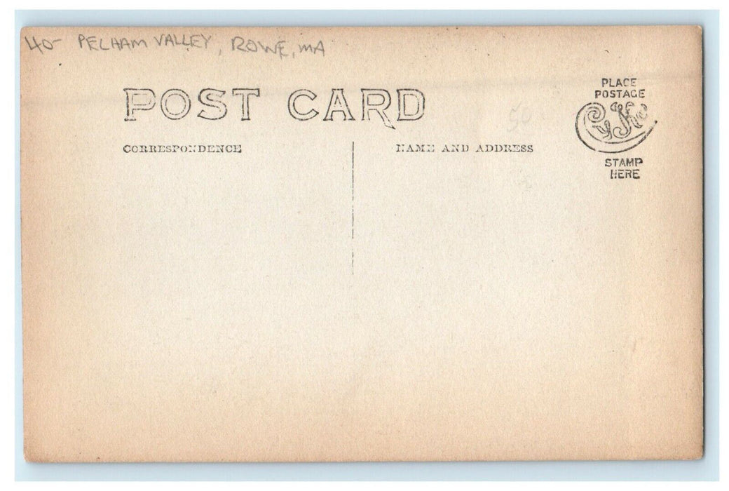 c1910's View Of Pelham Valley Rowe Massachusetts MA RPPC Photo Antique Postcard