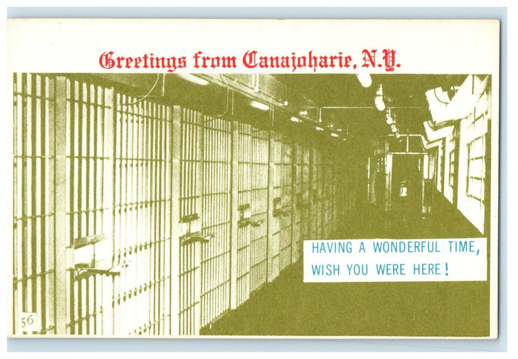 c1940s Prison View, Greetings from Canajoharie New York NY Unposted Postcard