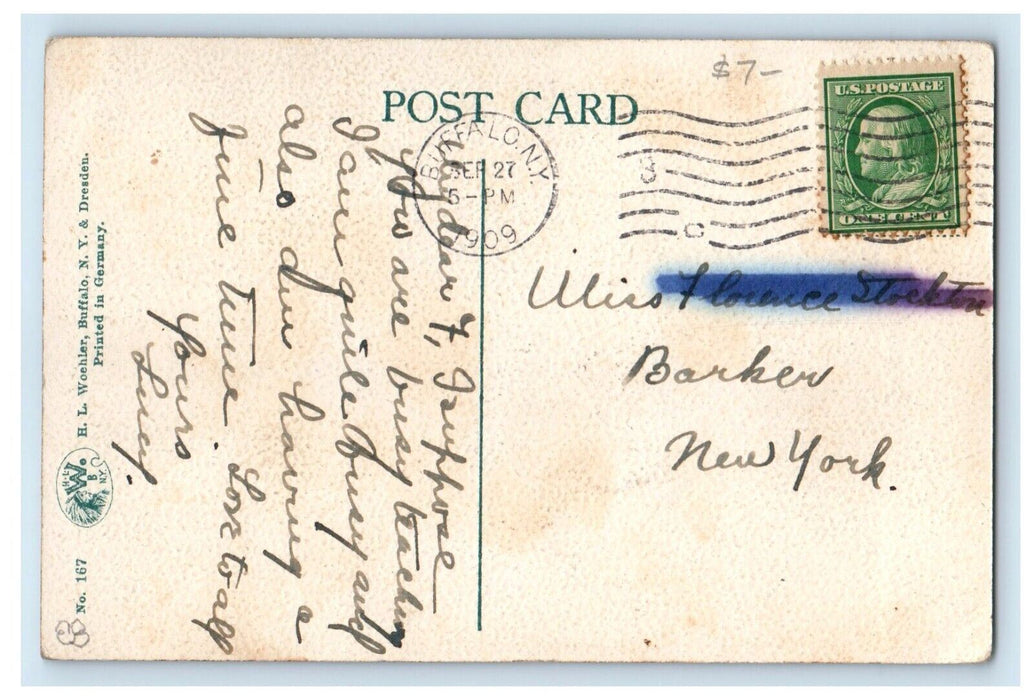 1909 Red Jacket Monument View Buffalo New York NY Posted Antique Postcard
