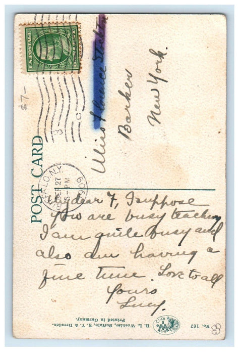1909 Red Jacket Monument View Buffalo New York NY Posted Antique Postcard
