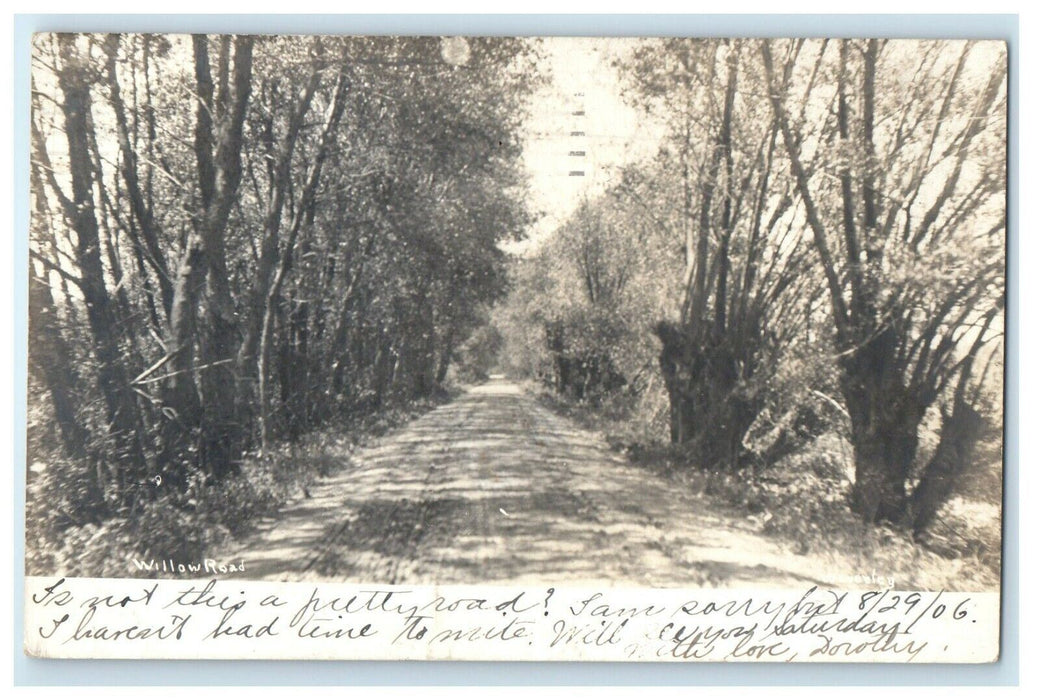 1906 View Of Willow Road Dirt Rock Boston Massachusetts MA RPPC Photo Postcard
