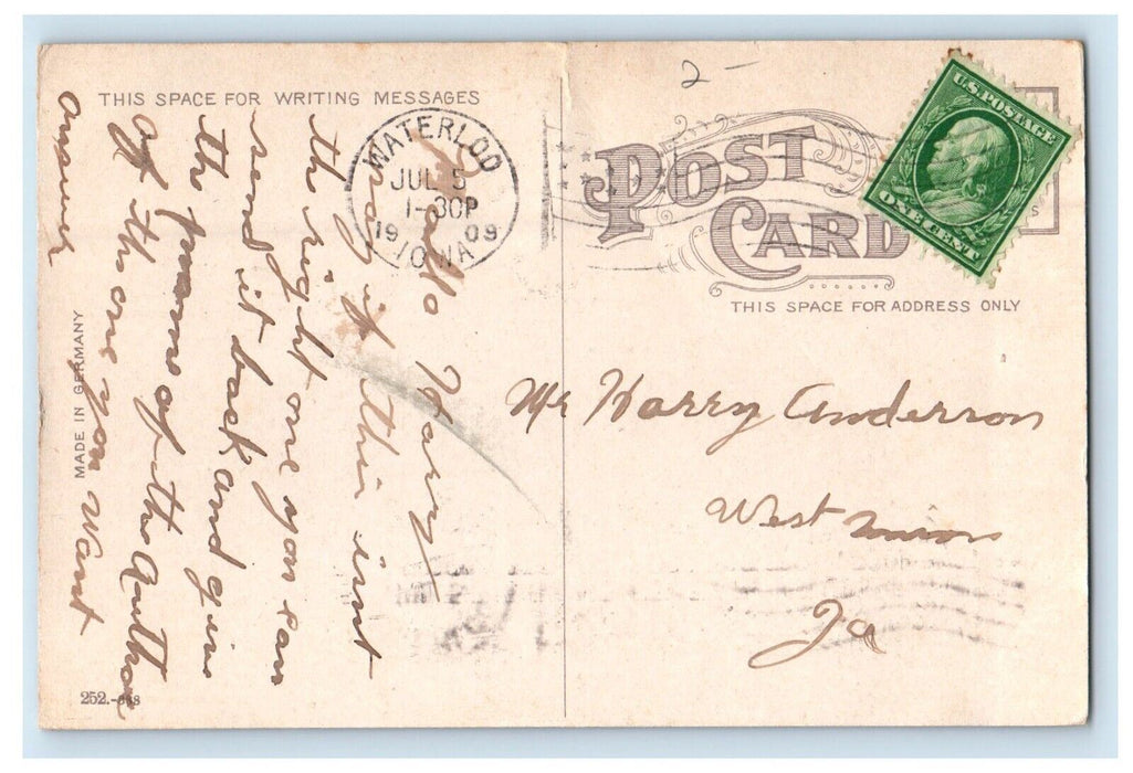 1909 4th Bridge And Wholesale District Waterloo Iowa IA Posted Antique Postcard