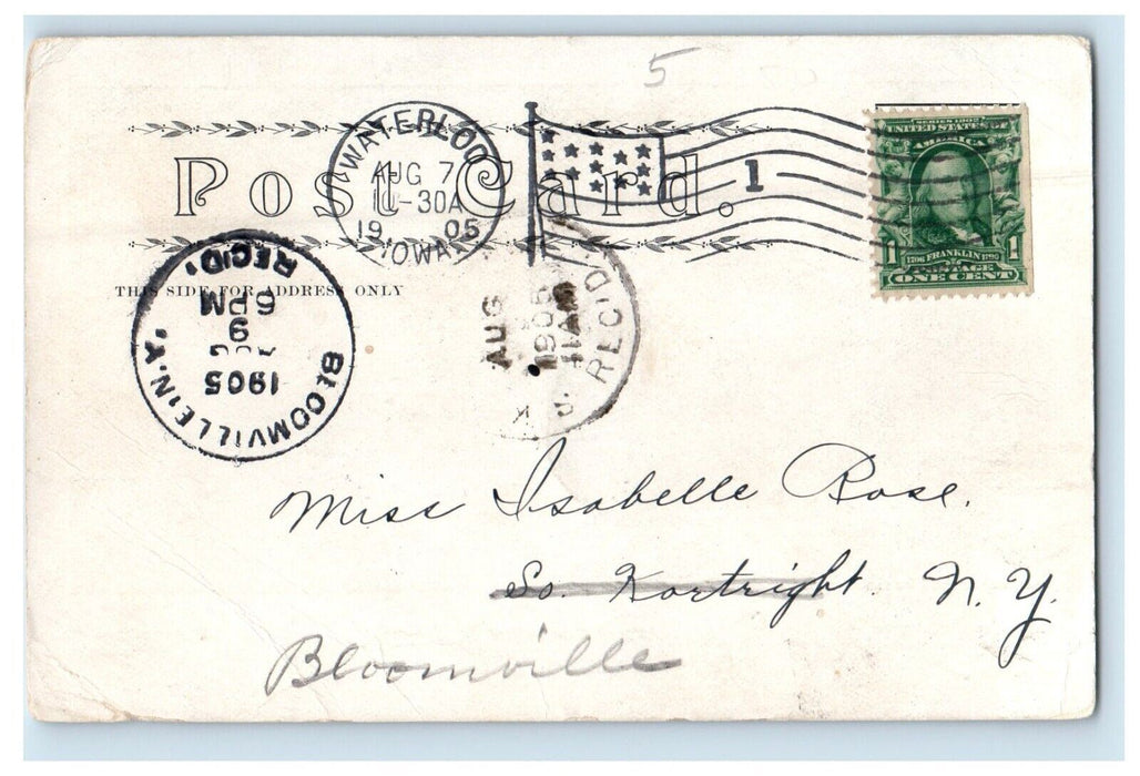 1905 Melan Arch Bridge Cedar River Waterloo Iowa IA Posted Antique Postcard