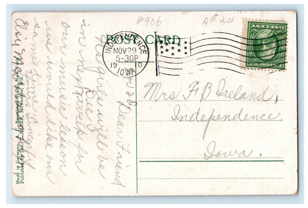 1910 Presbyterian Hospital Building Waterloo Iowa IA Posted Antique Postcard