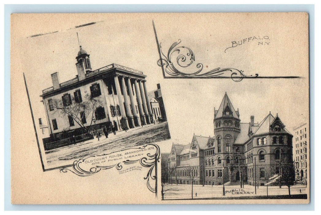 c1910's Old Court House Abandoned And Public Library Building Antique Postcard