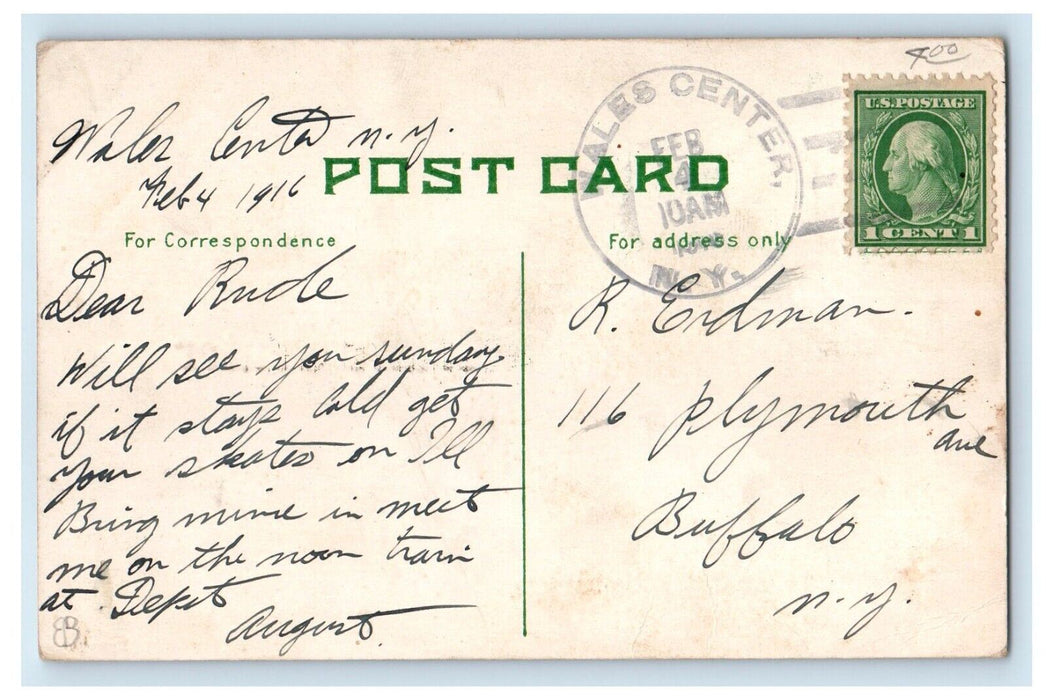 1916 The Daily News Advertising Canoeing Wales Center New York NY Postcard
