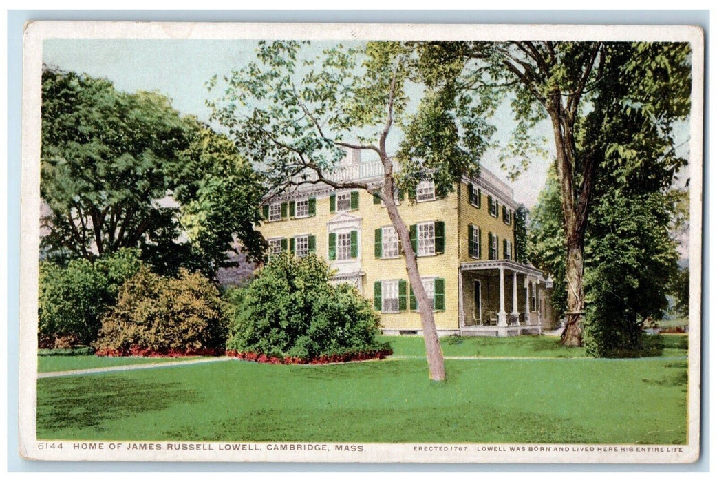c1910's Home Of James Russell Lowell Cambridge Massachusetts MA Postcard