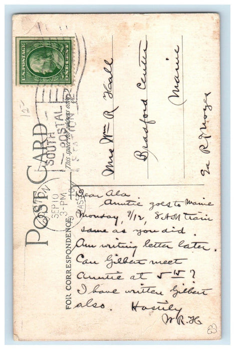 1910 Glen H. Curtis Flying Airplane Aviator Boston Massachusetts MA Postcard