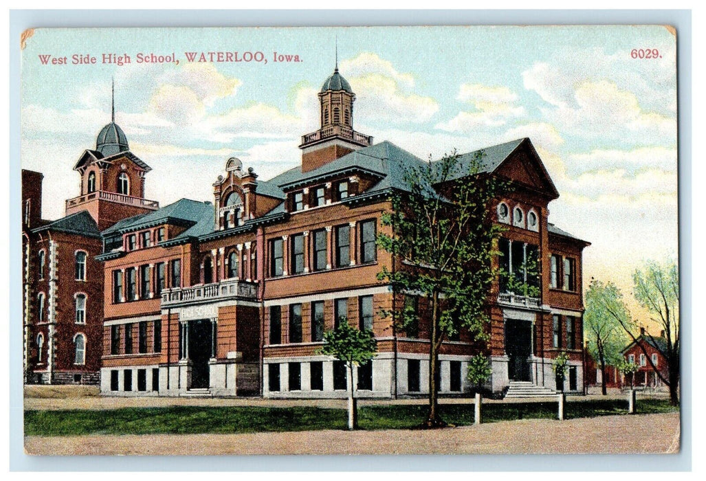 c1910's West Side High School Waterloo Iowa IA Unposted Antique Postcard