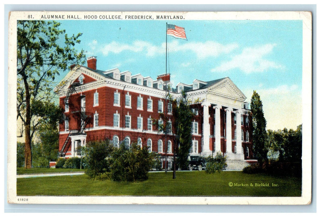 c1920s Alumnae Hall, Wood College, Frederick Maryland MD Postcard