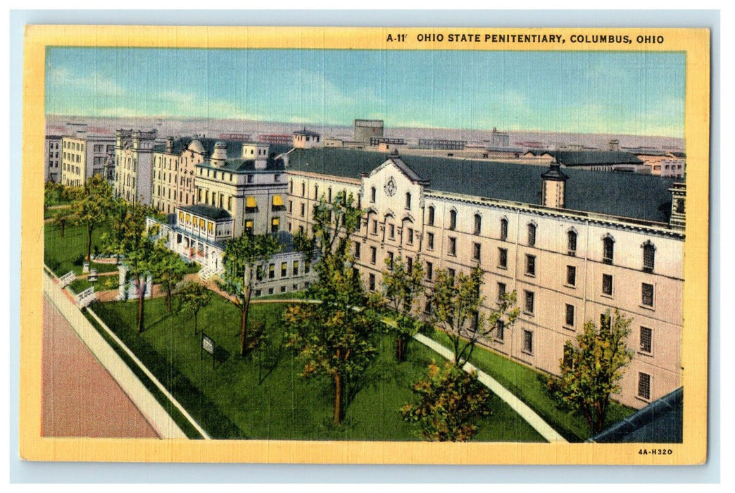 c1920s Aerial View of State Penitentiary in Columbus Ohio OH Postcard